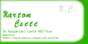 marton csete business card